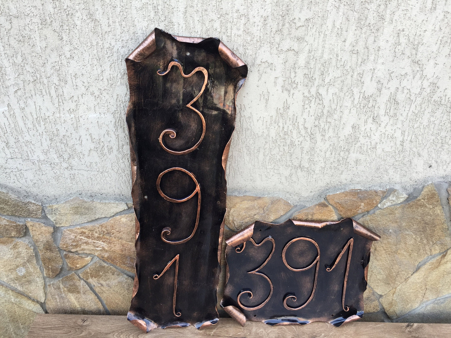 Hand forged house number, personalized house plaque, hand hammered sign, custom house numbers, hanging number sign, outdoor house plaque