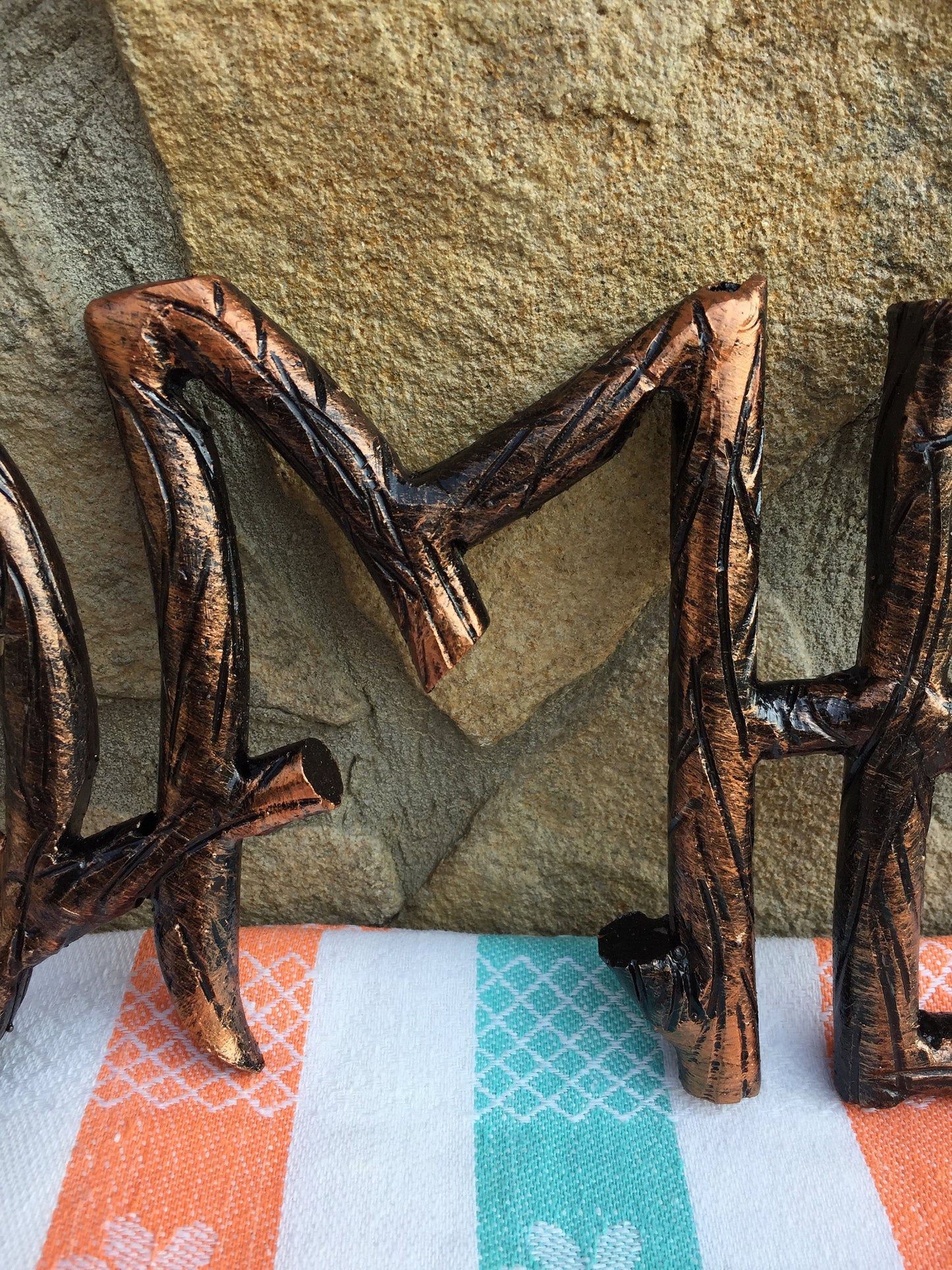 Iron letters, hand forged letters, word cutout, last name cutout, laser cut word, custom name sign, custom lettered sign, laser cut sign