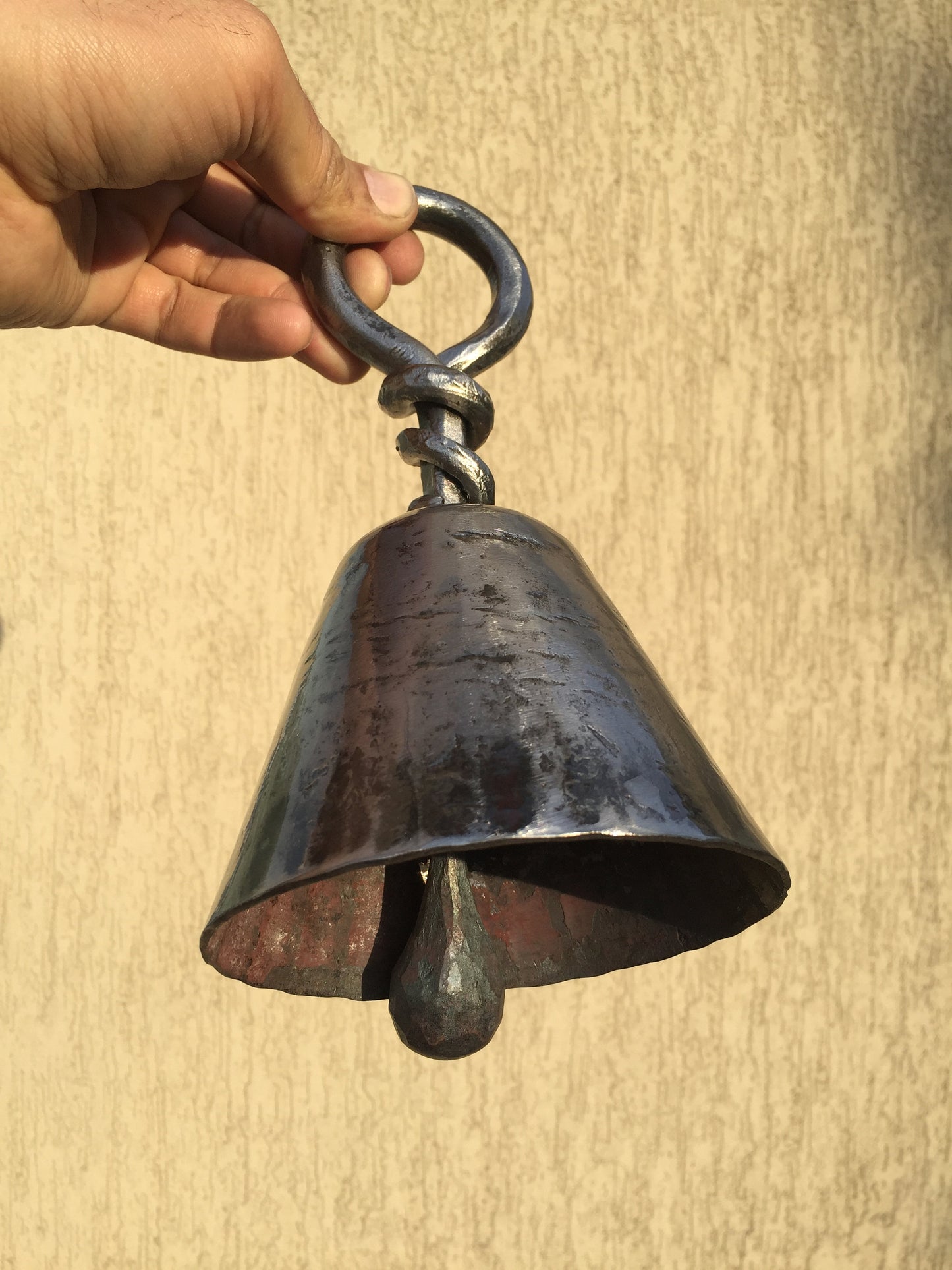 Hand forged bell, handmade bell, wrought iron bell, metal bell, iron bell, metal art, metal gift, iron gift, birthday gift, metal sculpture