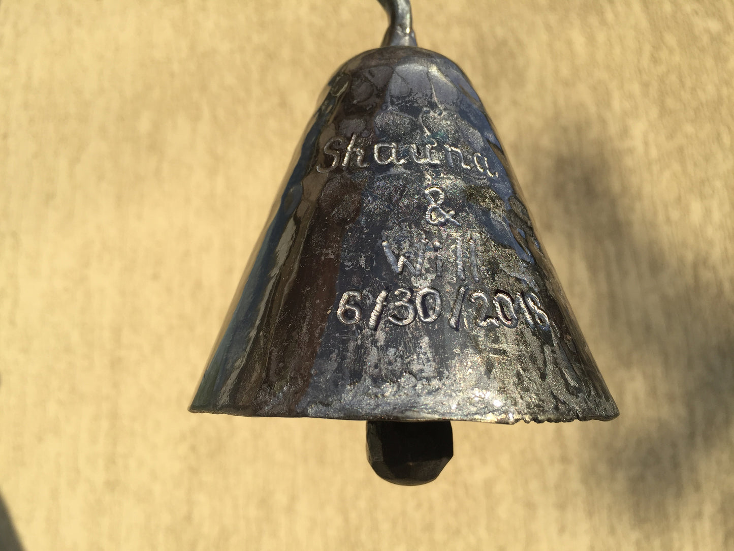Engraved bell, hand made bells,wrought iron bell, metal bells,iron bells, metal art,metal gift, iron gift, birthday gift, metal sculpture