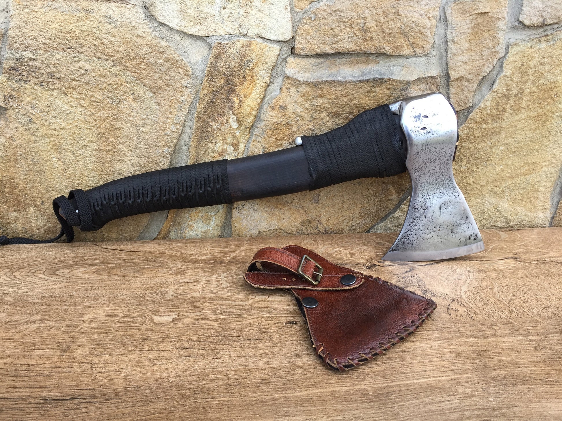 Custom listing for Tassilo: viking axe with leather sheath, with engraving, with free shipping to DE