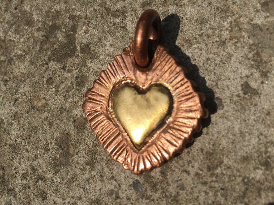 Copper gift for her, bronze heart, copper necklace, copper anniversary, key ring, key fob, key chain, keychain,copper pendant,copper jewelry