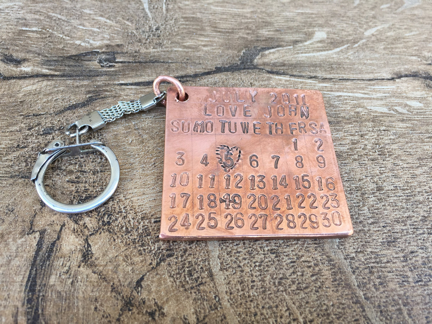 Copper gift, copper anniversary, copper, 7th anniversary, 7 year gift, 7 years, copper gift for him, copper gift for her, copper keychain