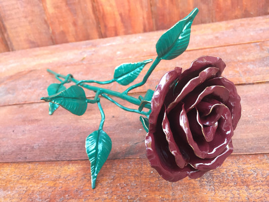 Iron flower, 6th anniversary gift for her, metal bouquet, iron rose, steel rose, metal rose, iron gifts, steel anniversary gift, hand forged