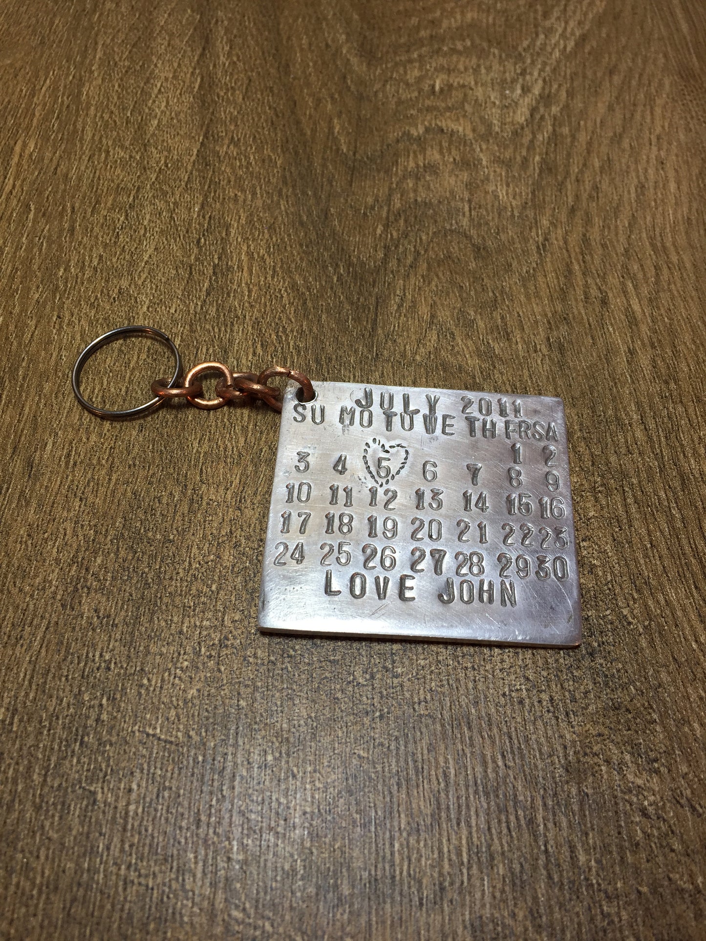 10 year anniversary, tin artwork, tin art, tin gift, gift for couple, husband gift, engraved,handstamped,wife gift,key chain,keyring,key fob