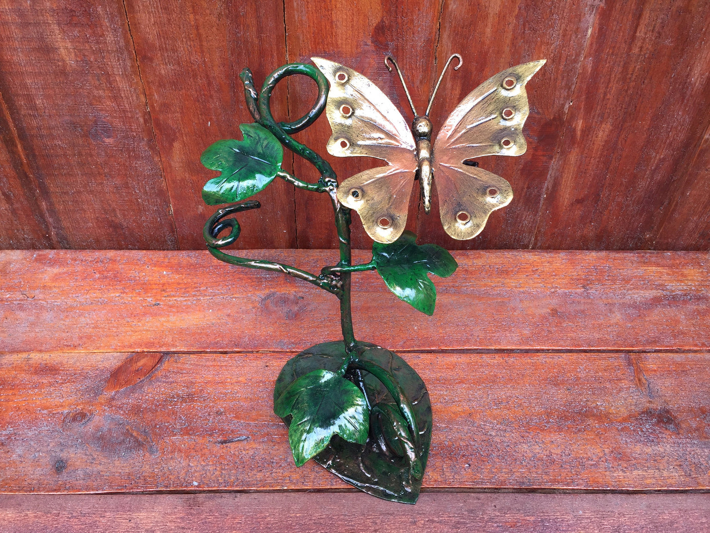Hand forged butterfly, iron gift, engraved gift, iron anniversary gift, 6th anniversary, personalized gift, butterfly decor, butterfly gift