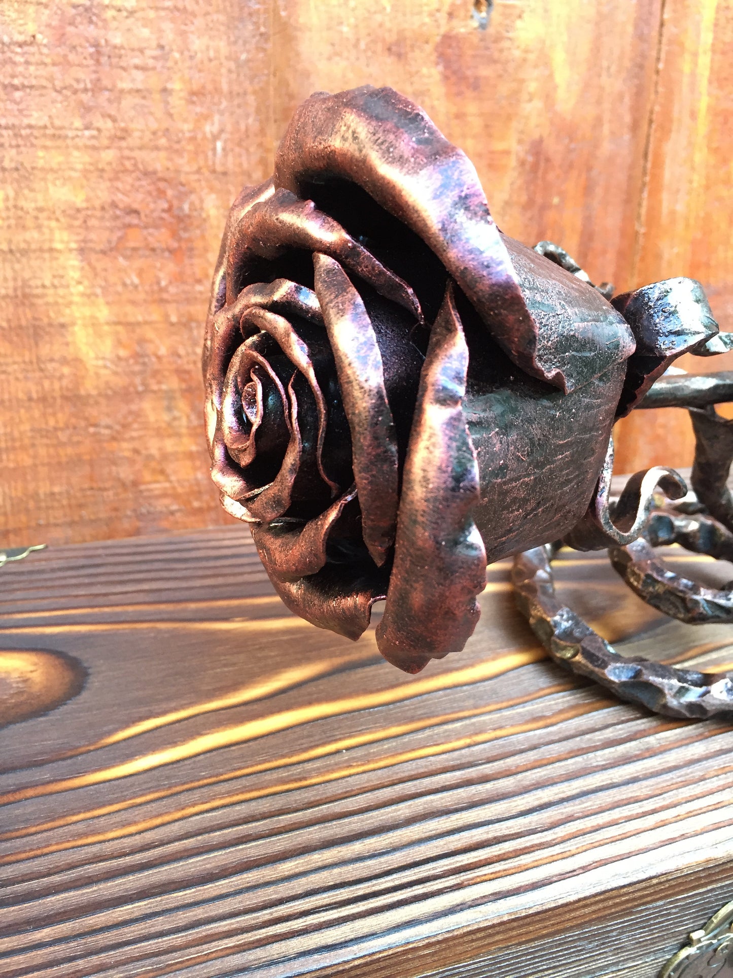 Iron rose in a casket, 40th anniversary gift for parents, ruby anniversary gift, wedding anniversary, 11th, 5th, 6th, ruby gift for her