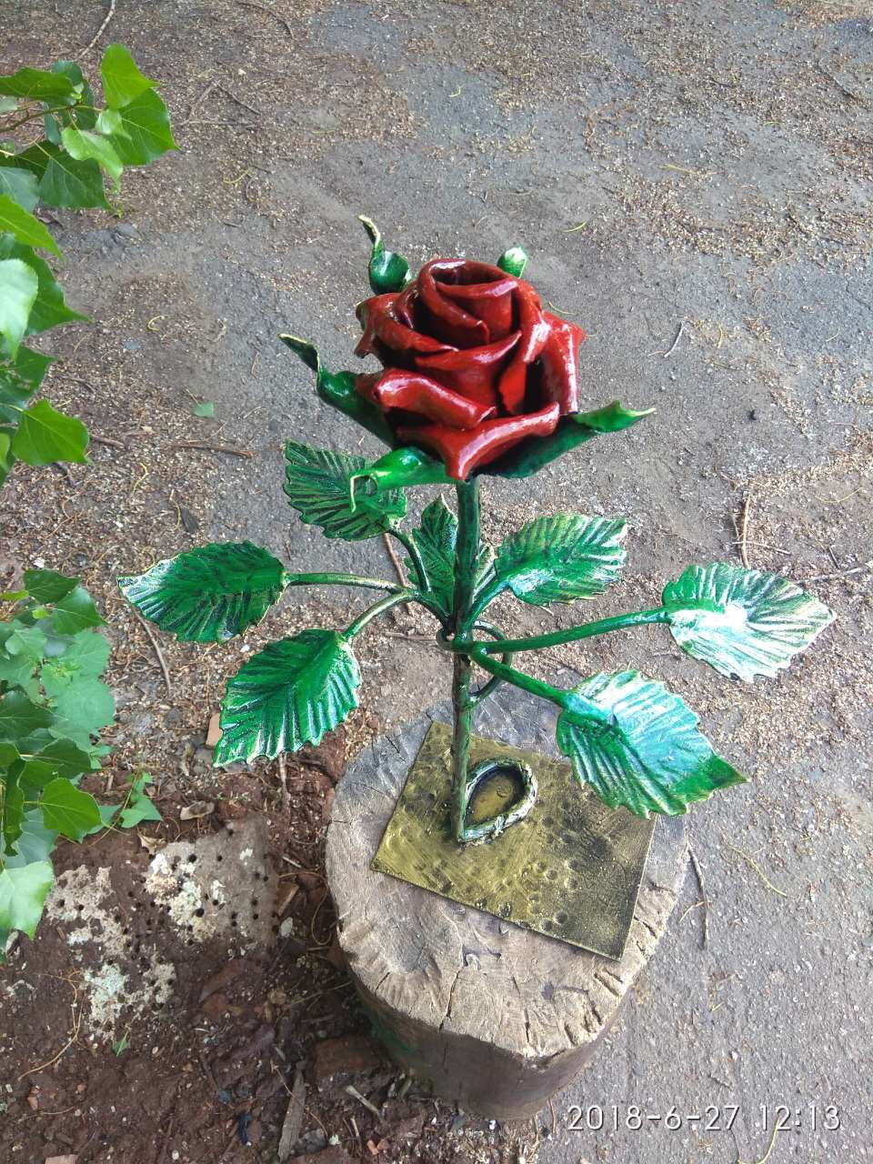 Iron anniversary, 6th anniversary, 6 year anniversary, engraved gift, personalized gift, iron rose, steel rose, metal rose, iron gift, rose