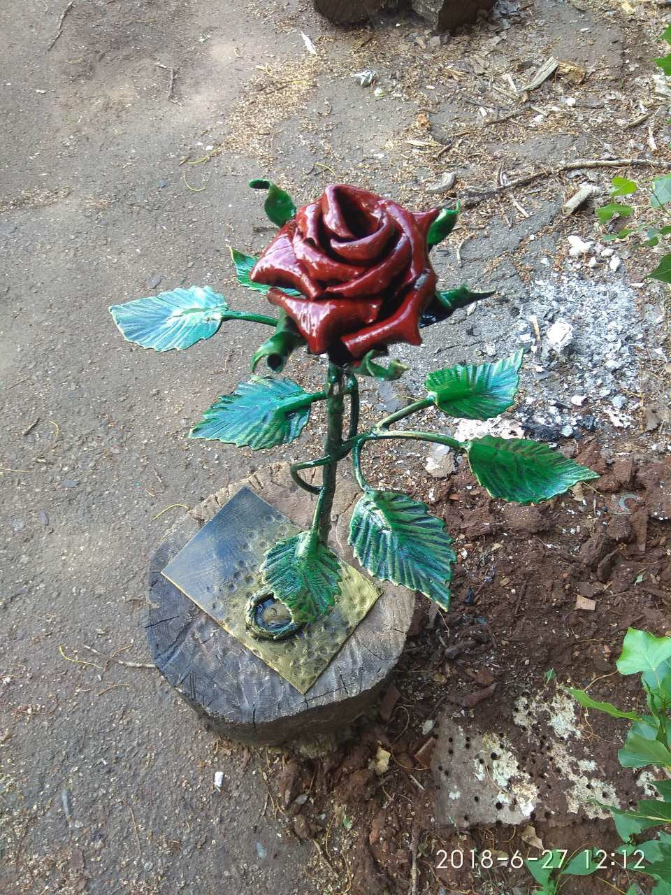 Iron anniversary, 6th anniversary, 6 year anniversary, engraved gift, personalized gift, iron rose, steel rose, metal rose, iron gift, rose