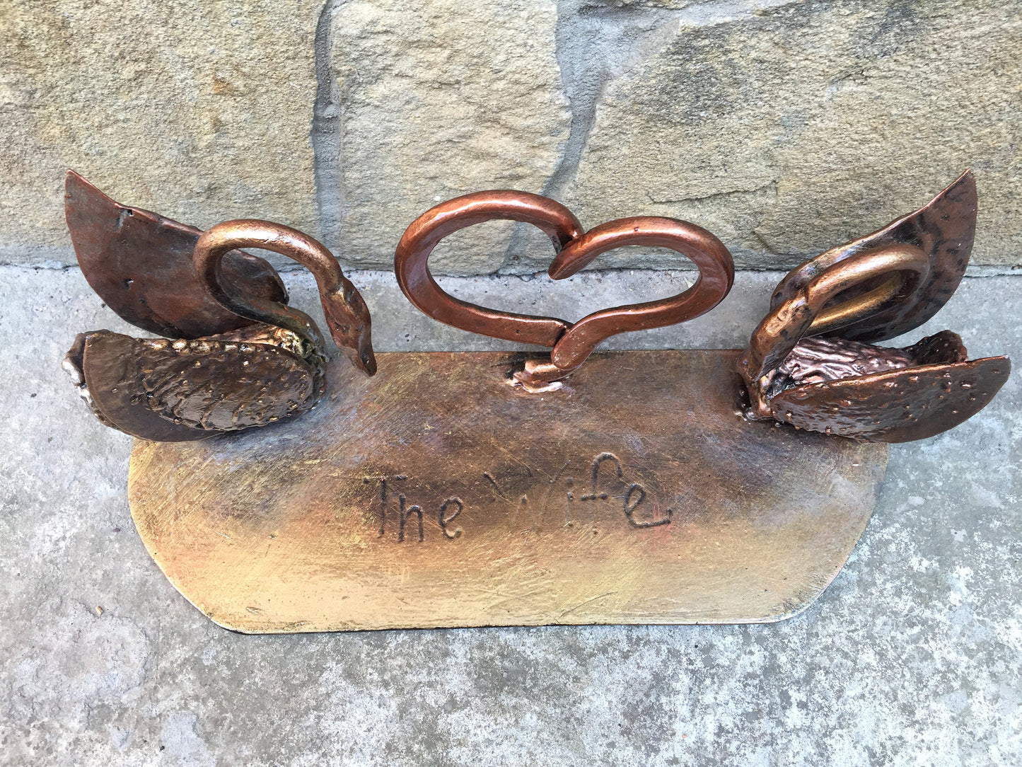 Iron swans, 6th anniversary gift, 6 year anniversary, iron anniversary, anniversary gift, iron gifts, love sign, viking axe, steampunk