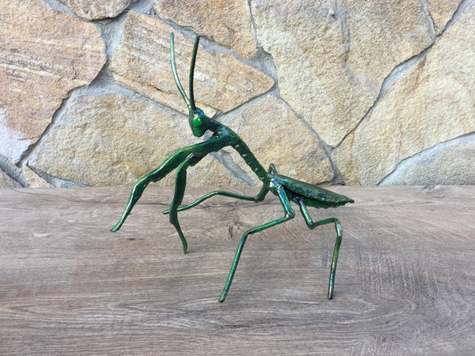 Hand forged mantis, mantis figurine, mantis sculpture, mantis charm, insect gifts,insect art,insect birthday party,insect charms,iron gift