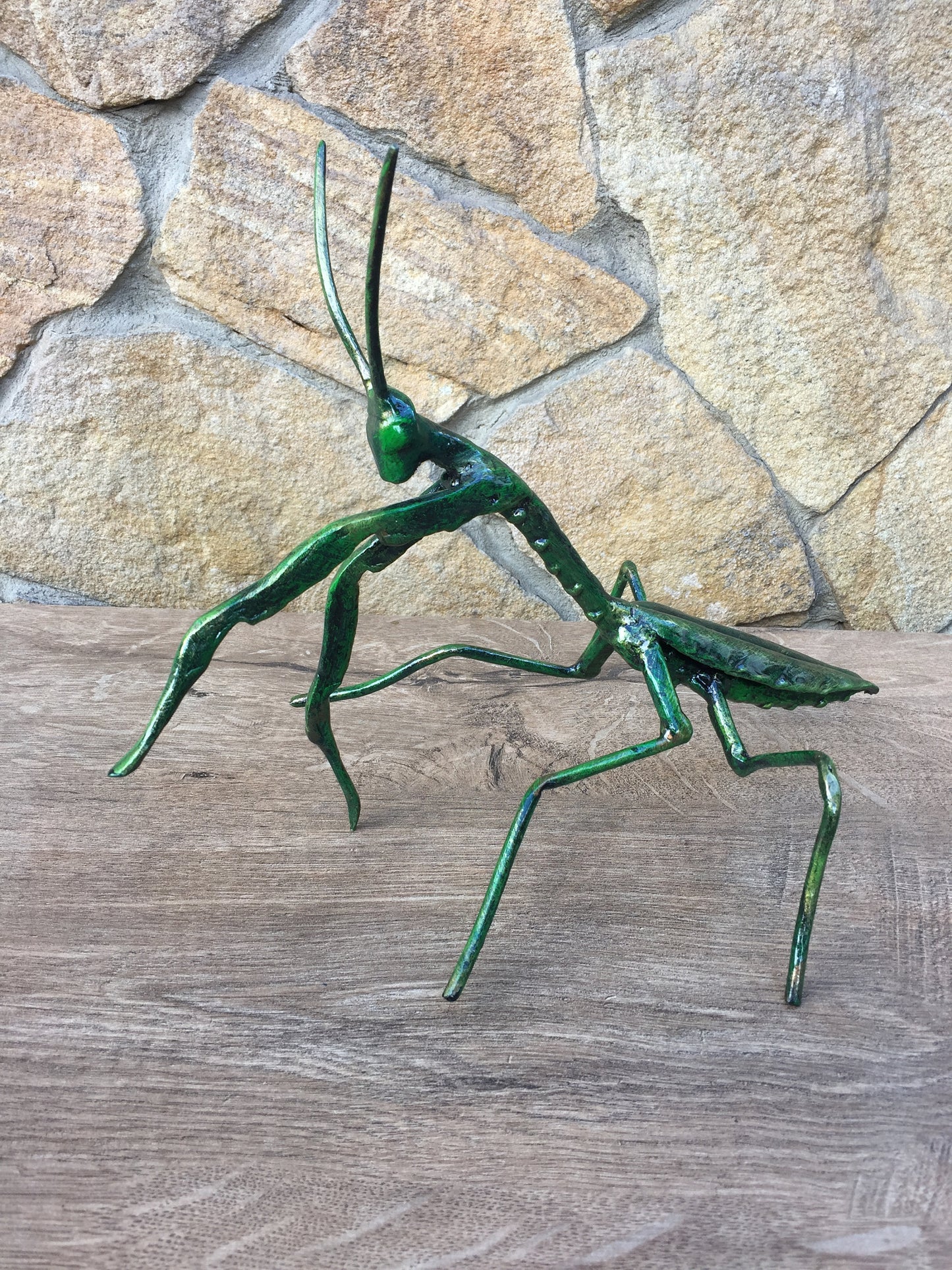 Hand forged mantis, mantis figurine, mantis sculpture, mantis charm, insect gifts,insect art,insect birthday party,insect charms,iron gift