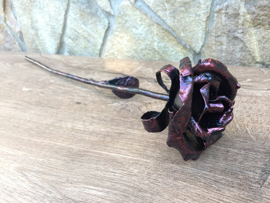 Metal rose, ruby rose, ruby wedding, anniversary gift for parents, 40 Year Anniversary, 40th year of marriage, 40 Year wedding, 40th wedding