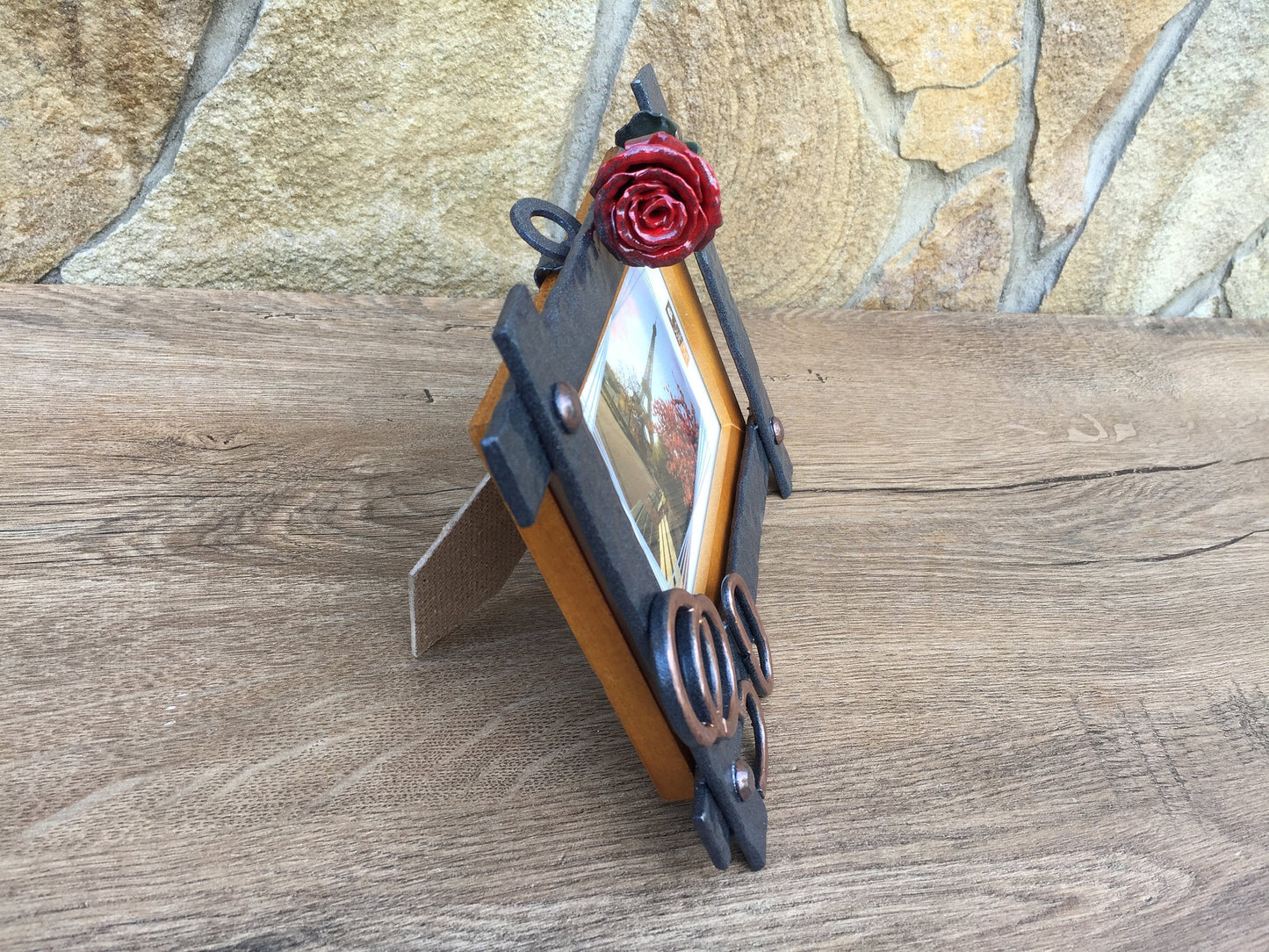 Anniversary gift, birthday gift, photo frame, picture frame, 6 year anniversary, iron anniversary, iron gift for her, iron gifts, iron rose