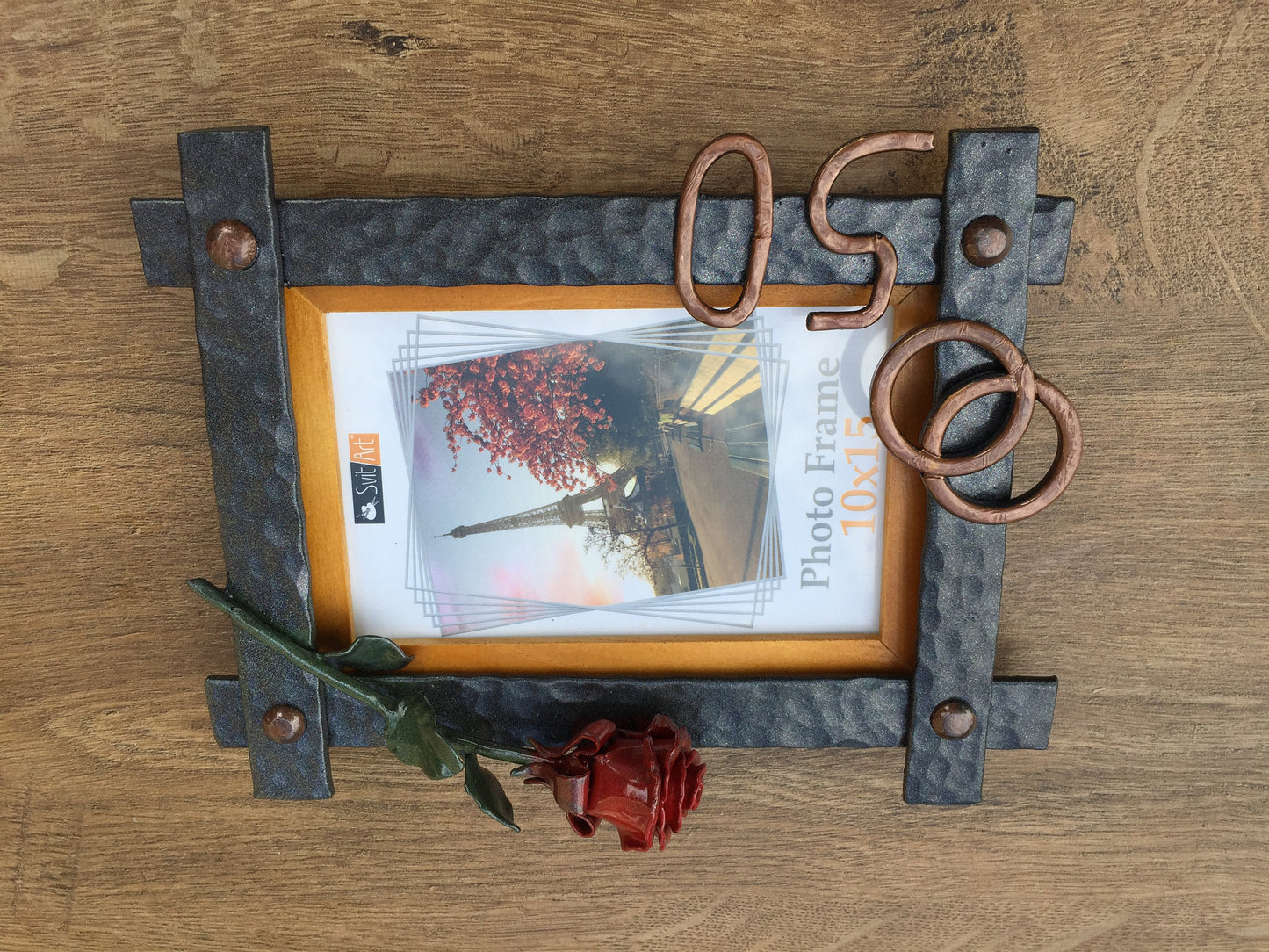 Anniversary gift, birthday gift, photo frame, picture frame, 6 year anniversary, iron anniversary, iron gift for her, iron gifts, iron rose