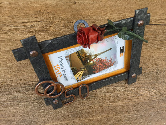 Anniversary gift, birthday gift, photo frame, picture frame, 6 year anniversary, iron anniversary, iron gift for her, iron gifts, iron rose