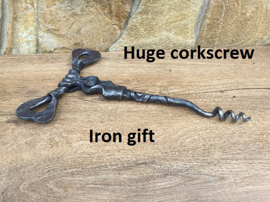 6th anniversary gift, corkscrew, bottle opener, iron gift for him, wine lover gift, viking cookware, viking utensils, wine accessories