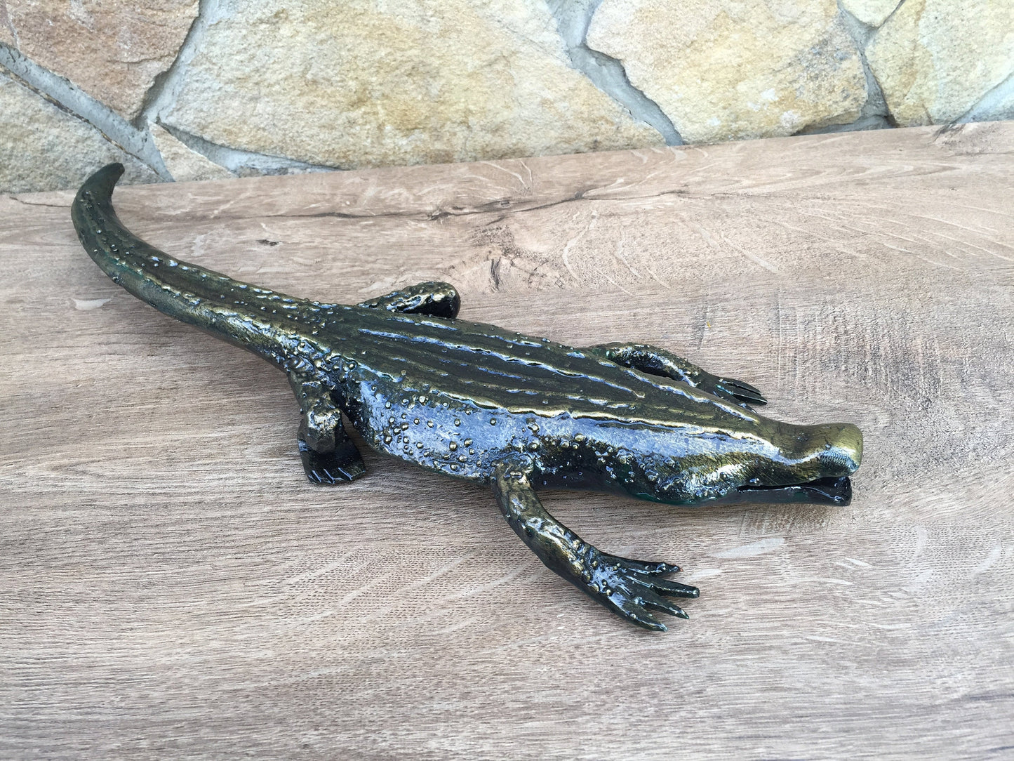 Hand forged crocodile, crocodile figure, crocodile gifts, reptile party, reptile birthday, reptile lover, reptile lover gift, reptile toys