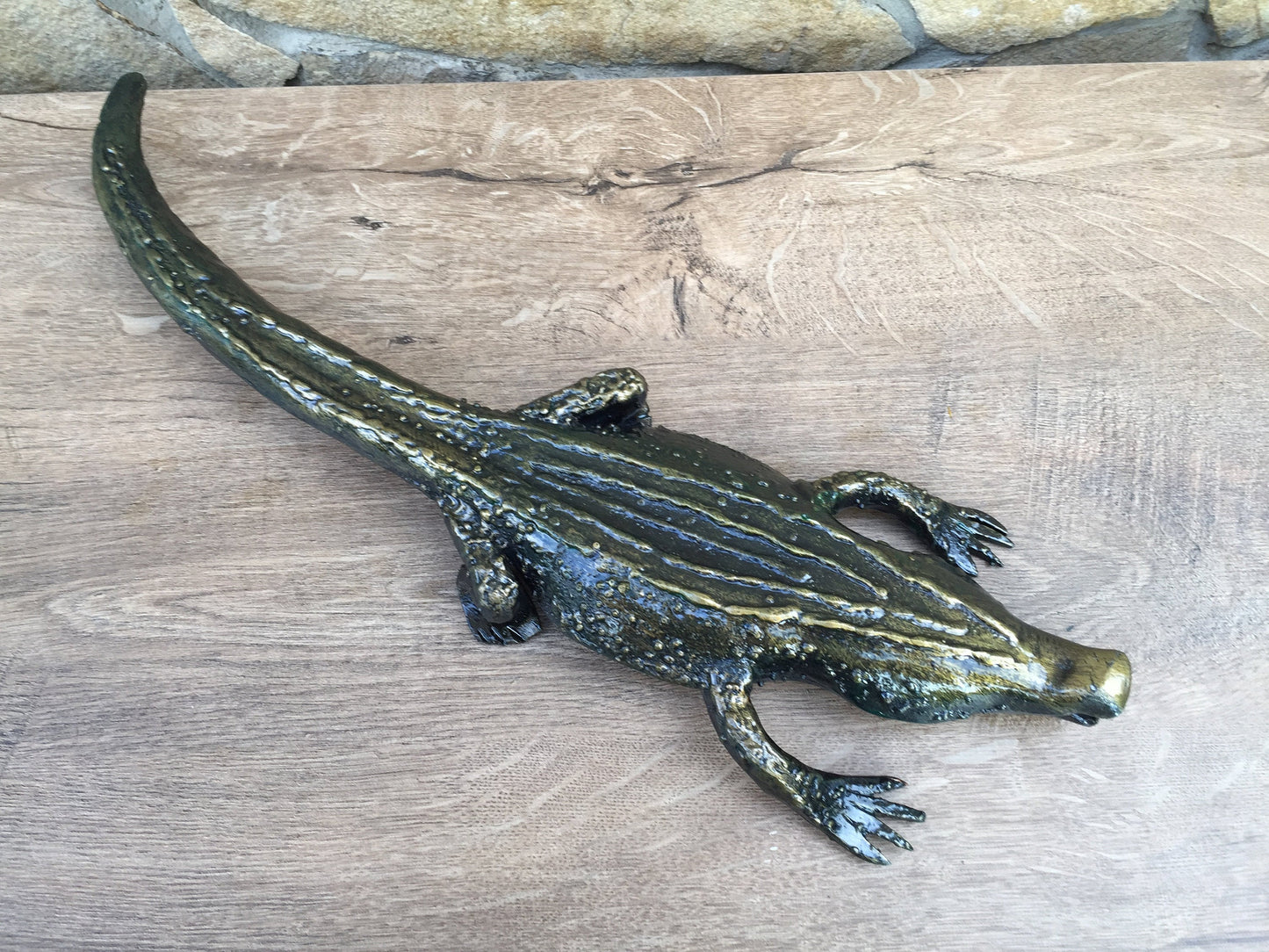 Hand forged crocodile, crocodile figure, crocodile gifts, reptile party, reptile birthday, reptile lover, reptile lover gift, reptile toys