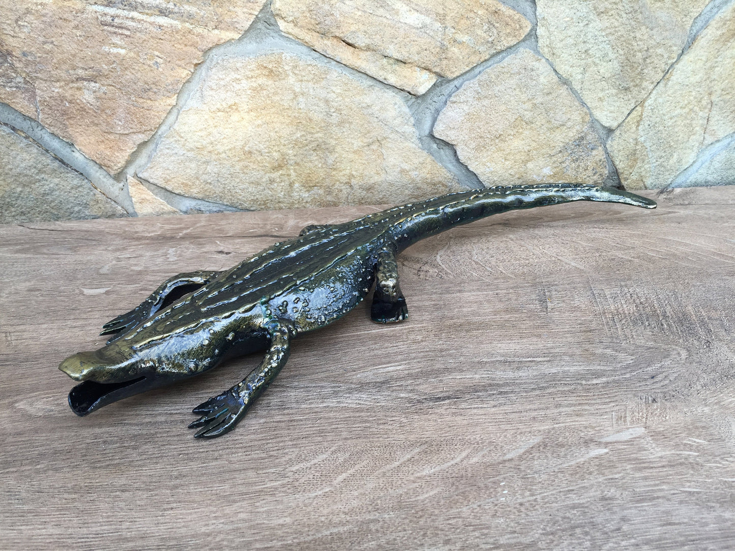 Hand forged crocodile, crocodile figure, crocodile gifts, reptile party, reptile birthday, reptile lover, reptile lover gift, reptile toys