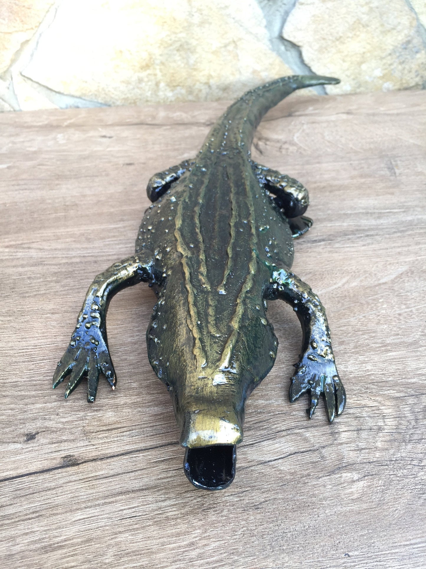 Hand forged crocodile, crocodile figure, crocodile gifts, reptile party, reptile birthday, reptile lover, reptile lover gift, reptile toys