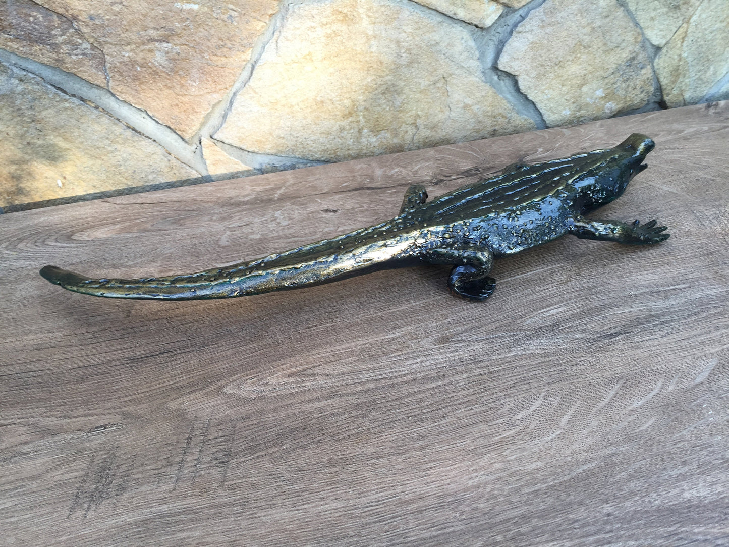 Hand forged crocodile, crocodile figure, crocodile gifts, reptile party, reptile birthday, reptile lover, reptile lover gift, reptile toys