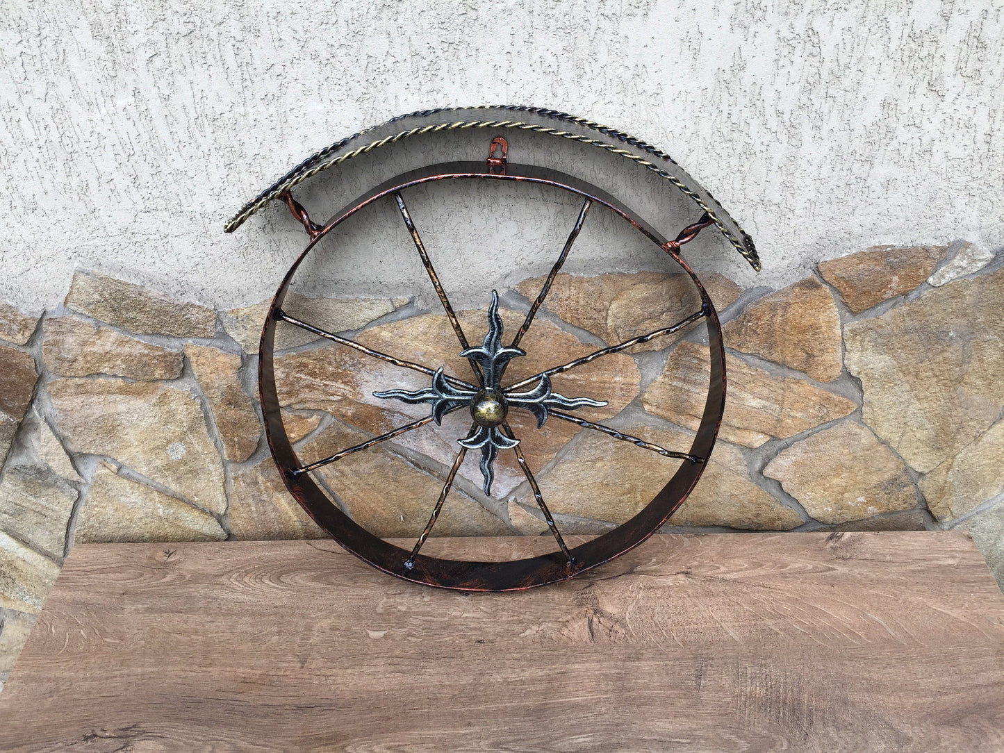 Iron wheels, iron wheel farm, metal wheels, iron wheelbarrow, metal wheel barrow, metal wheelbarrow, iron gifts, yard art, rustic wall decor