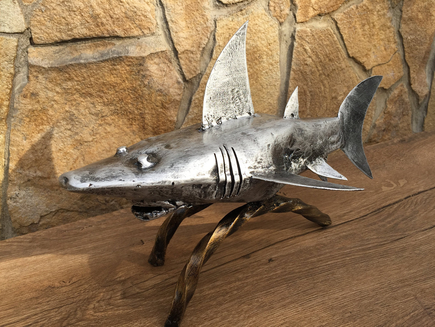 Metal shark, shark decor, shark party, shark birthday party, shark mermaid party, shark gift, fish decor, beach, beach house,sea life,shark