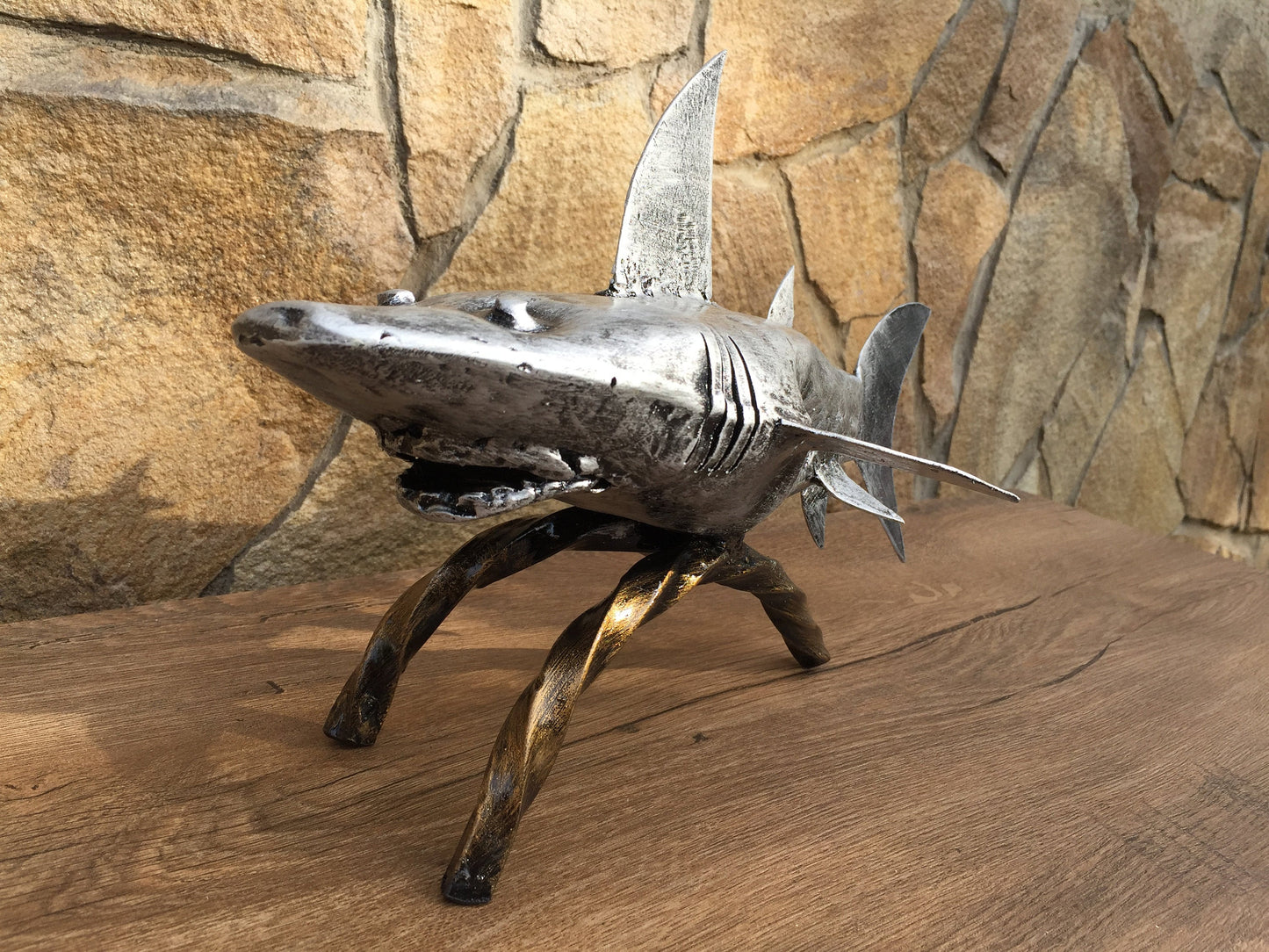 Metal shark, shark decor, shark party, shark birthday party, shark mermaid party, shark gift, fish decor, beach, beach house,sea life,shark