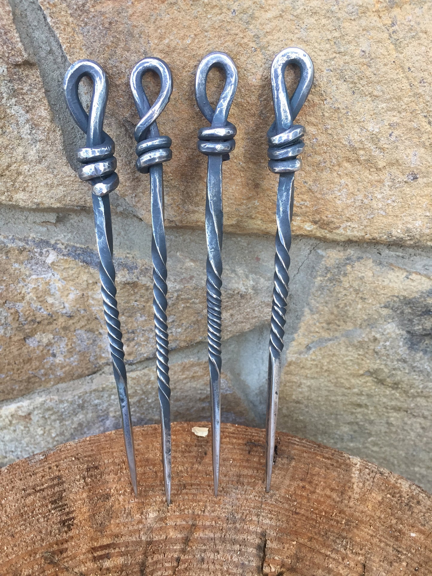 Viking cutlery, stainless steel viking skewers, hand forged skewer, skewer, rustic skewer, medieval skewer, viking dining set, viking fork