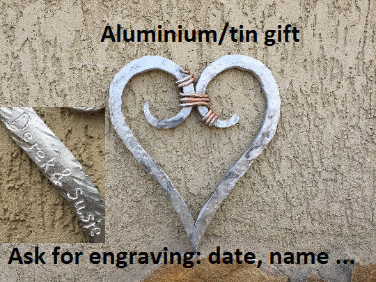 Ten years wedding gift, aluminium anniversary, personalized gift, greeting cards, anniversary cards,tin anniversary,tin gifts,aliminium gift