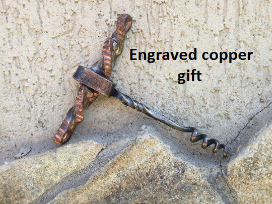 Copper corkscrew, cork screw, copper gifts, copper anniversary, 7th anniversary gift for him, corkscrew, copper gift for him, bottle opener