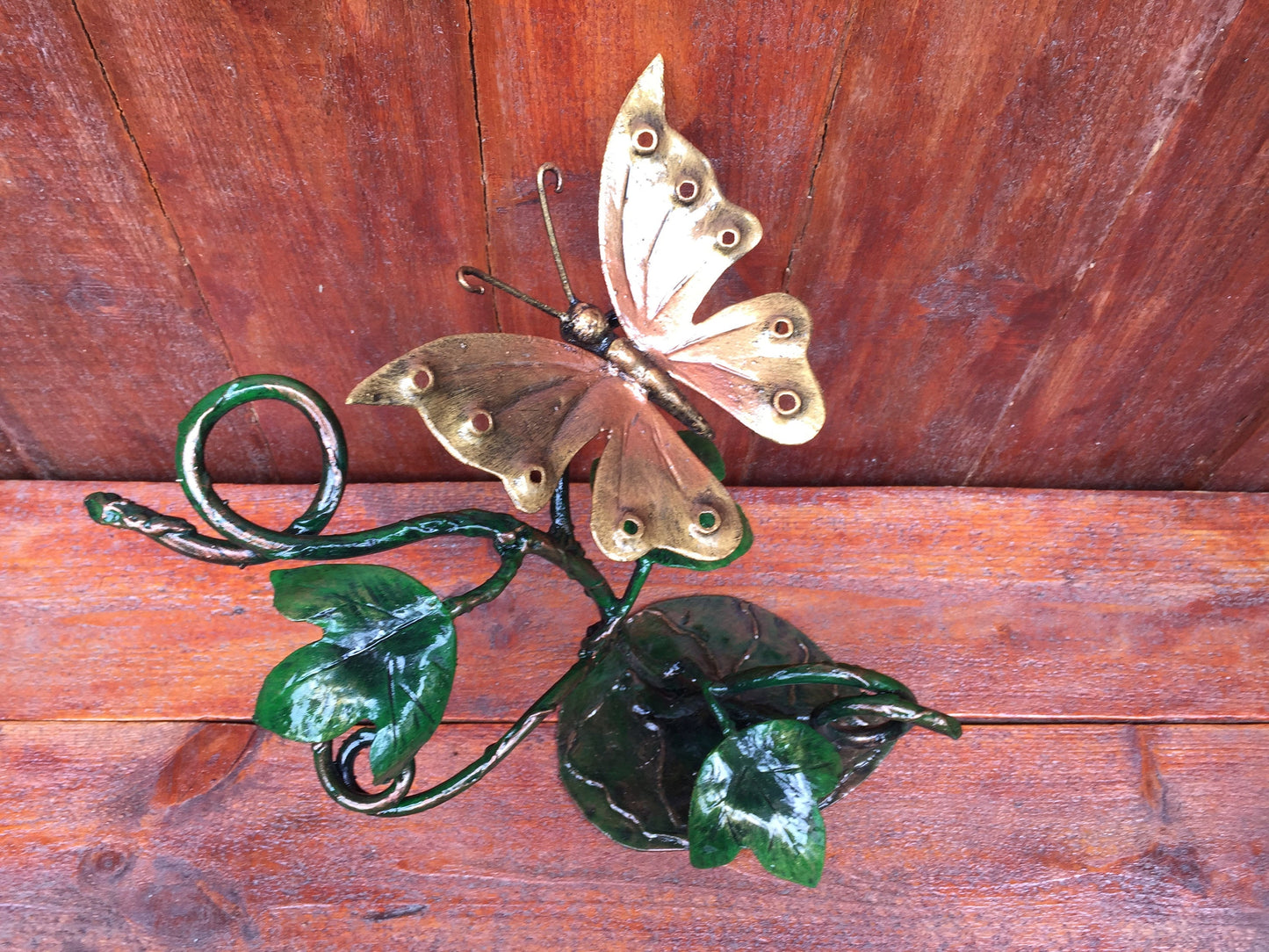 Hand forged butterfly, iron gift, engraved gift, iron anniversary gift, 6th anniversary, personalized gift, butterfly decor, butterfly gift