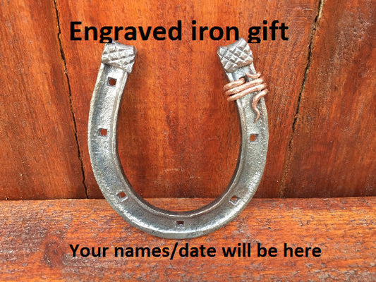 Iron anniversary gift, iron anniversary, 6th anniversary gift, iron gift, 6th anniversary gift for her, lucky horseshoe, iron gifts, iron