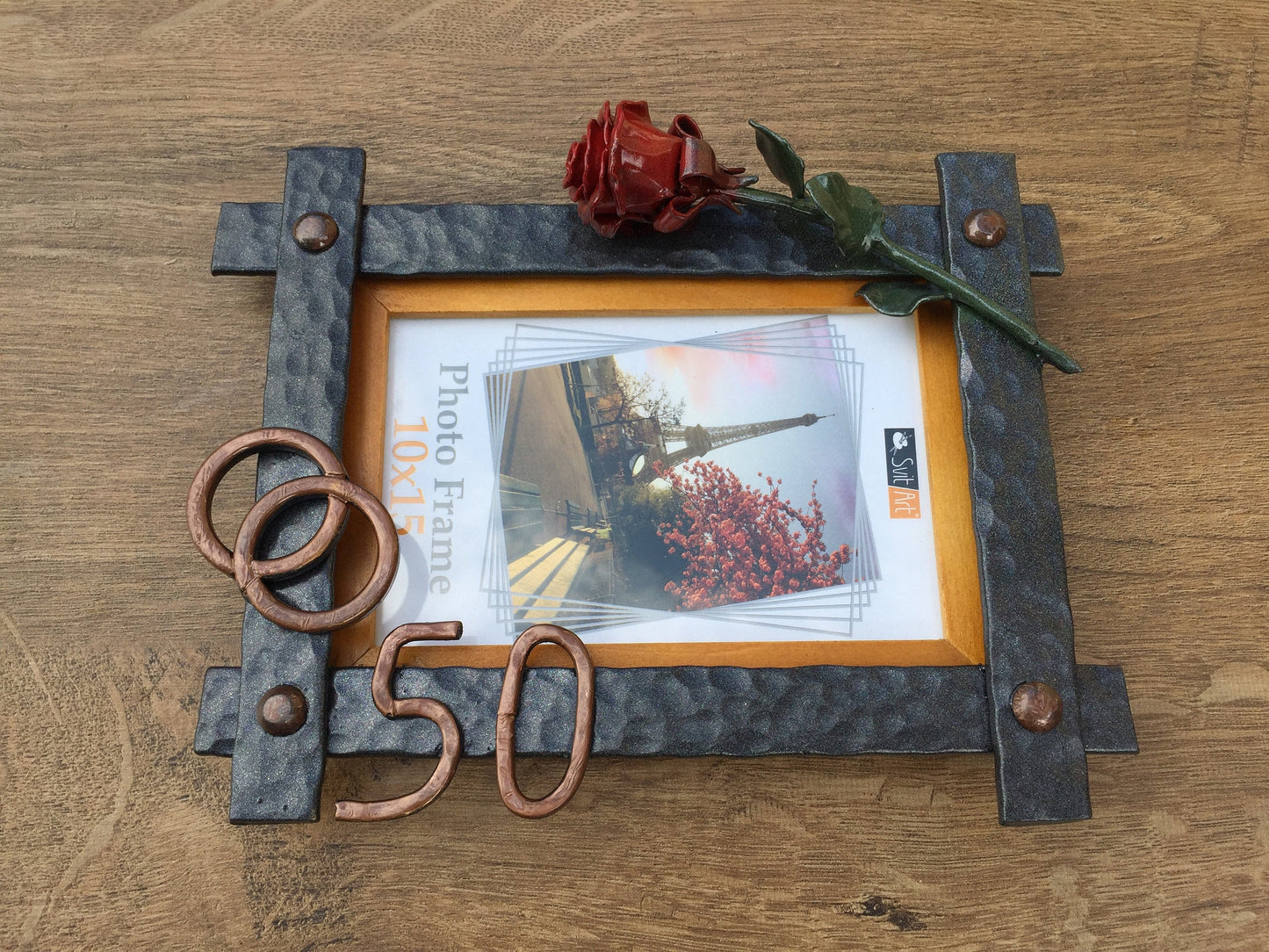 Anniversary gift, birthday gift, photo frame, picture frame, 6 year anniversary, iron anniversary, iron gift for her, iron gifts, iron rose