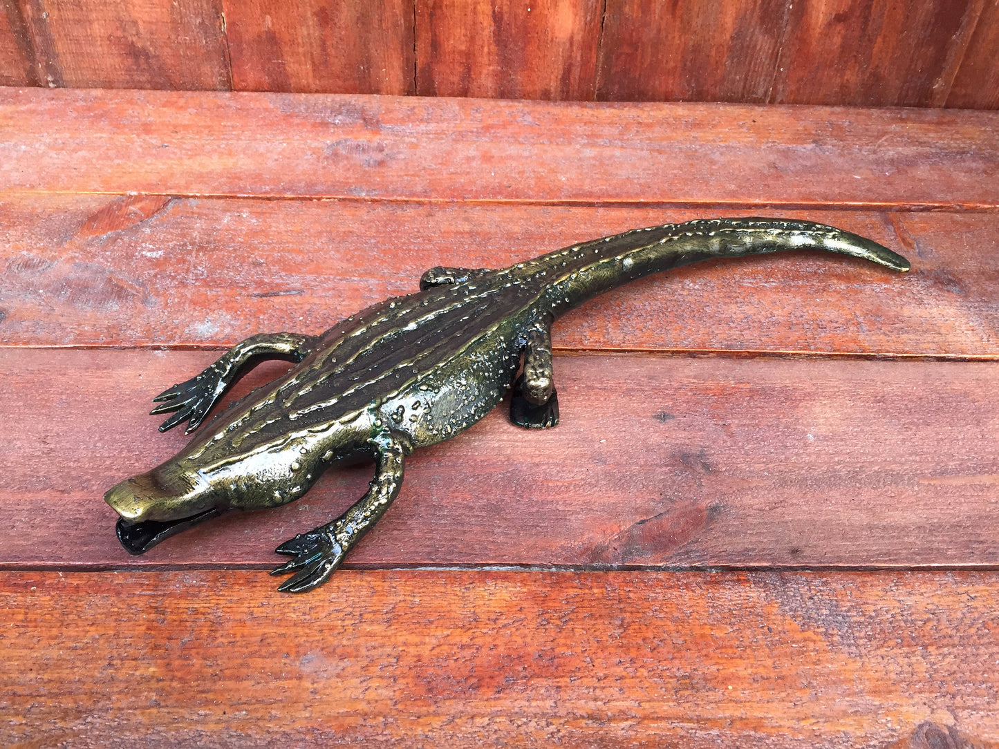 Hand forged crocodile, crocodile figure, crocodile gifts, reptile party, reptile birthday, reptile lover, reptile lover gift, reptile toys