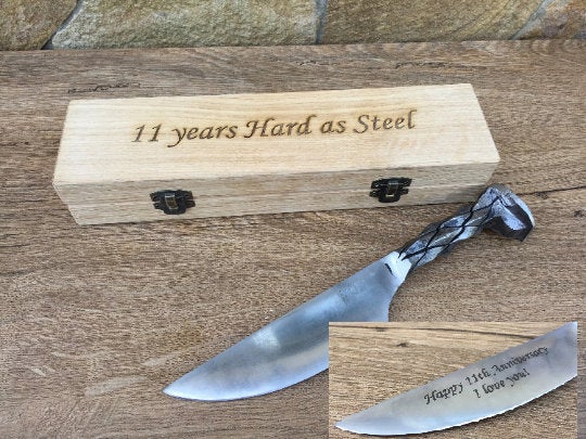 Steel gifts for him -11th anniversary, steel gifts, steel anniversary gifts, railroad spike knife, steel art,steel anniversary gifts for men