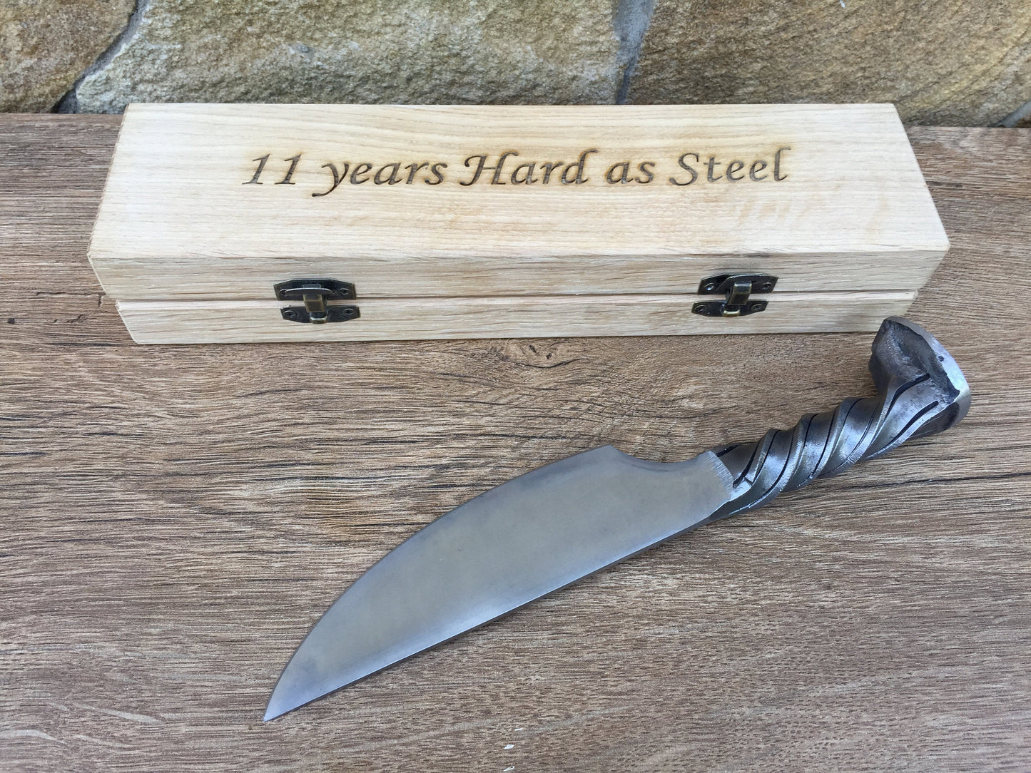 Steel gifts for him -11th anniversary, engraved steel gift, railroad spike knife, 11th anniversary gift for him, steel jewelry, steel gifts