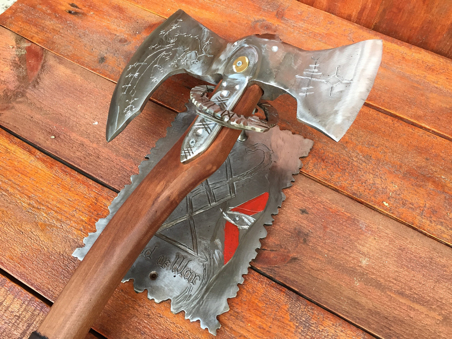 Axe holder, axe stand, Leviathan axe, God of War axe, Kratos axe, cosplay, viking axe, mens gifts, medieval axe, tomahawk, God of War decor