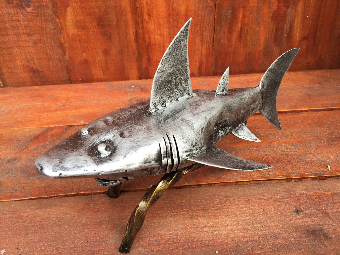 Metal shark, shark decor, shark party, shark birthday party, shark mermaid party, shark gift, fish decor, beach, beach house,sea life,shark