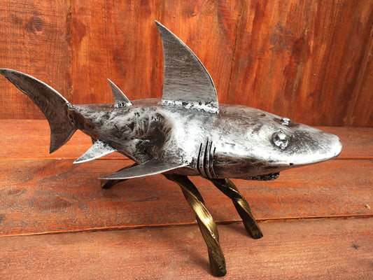 Metal shark, shark decor, shark party, shark birthday party, shark mermaid party, shark gift, fish decor, beach, beach house,sea life,shark