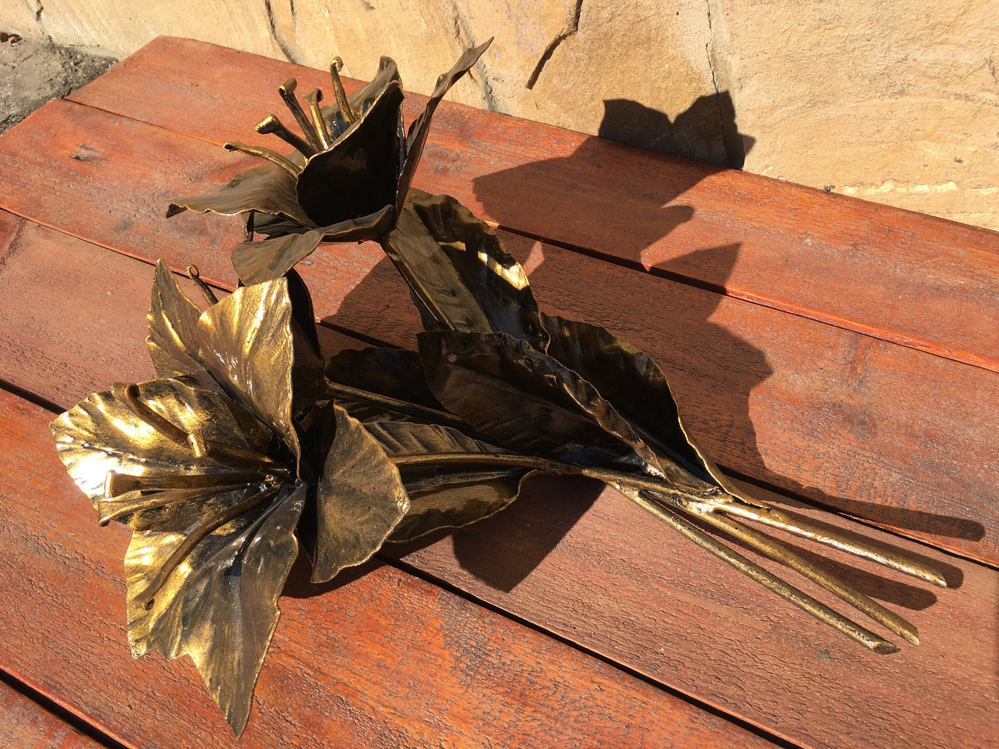 6th anniversary gift for her, bouquet of lily, bridesmaid gift, Christmas gift,  iron flower, wedding flowers, lily, iron bouquet, iron gift