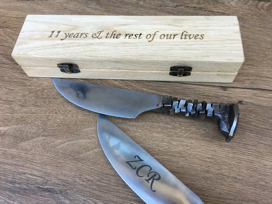 11th anniversary steel, 11th anniversary for him, 11th anniversary gift, 11th anniversary steel gift, steel gifts, railroad spike knife