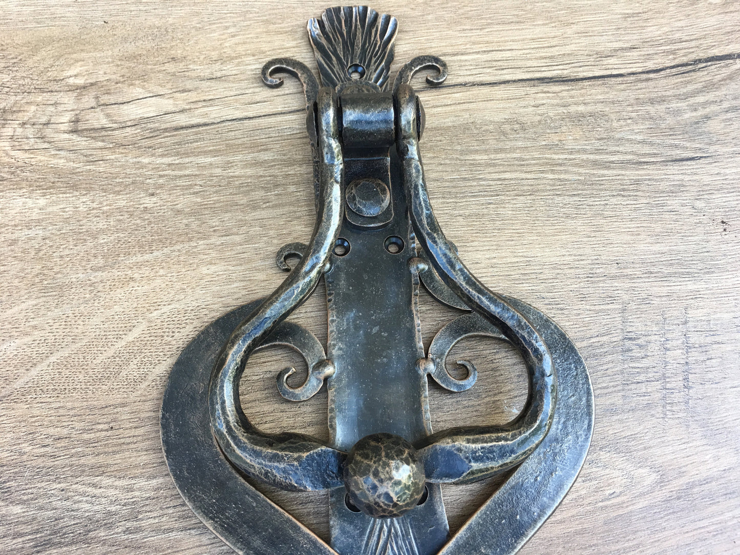 Forged door knocker, forged door pull, iron door ring, door puller, pull ring handle,wrought iron pulls, knobs and pulls, forged pull handle