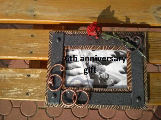 6th anniversary, 6th anniversary gift, iron anniversary, iron anniversary gift, iron gift, 6 year, photo frame,picture frame,iron rose,rings