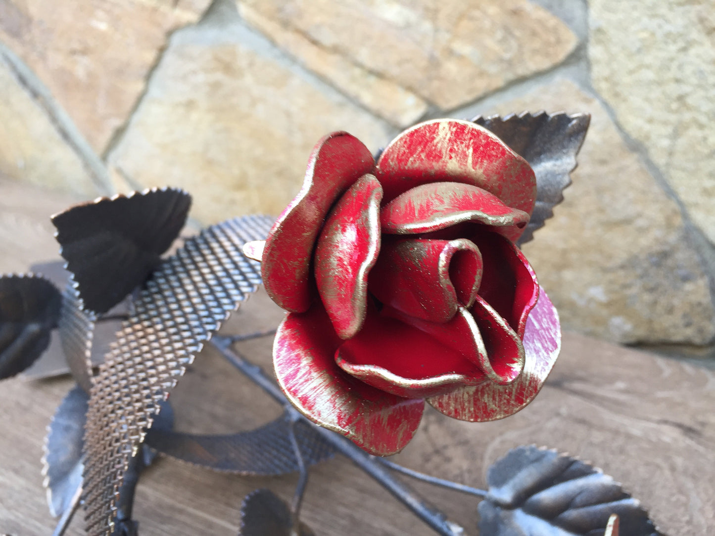 Metal rose, 6th anniversary gift, iron anniversary, hand forged rose, metal artwork, iron rose, metal roses, forged rose, iron gift for her