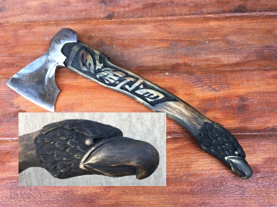 viking axe, medieval axe, mens gifts, iron gift for him, tomahawk, hatchet, hiking, hunting, chopping axe, gifts for men, manly iron gifts