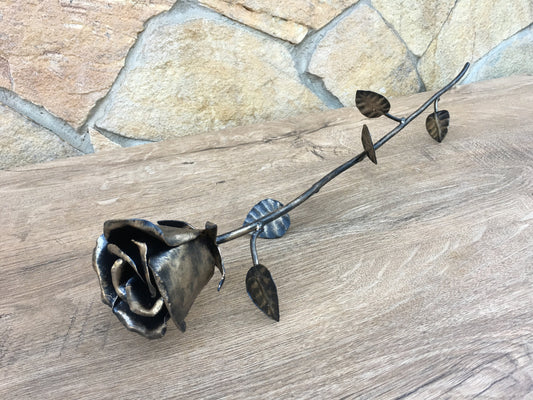 Iron rose, steel rose, metal rose, forged flower, metal bouquet, iron gifts, iron anniversary gift for her, steel anniversary gift, forged