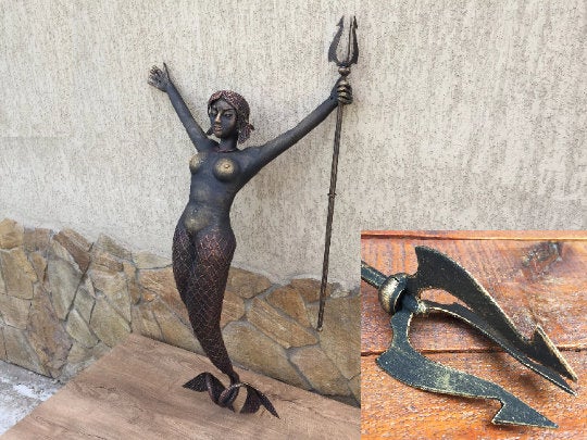 Mermaid, hand forged mermaid, mermaid decor, mermaid figurine, mermaid party, mermaid gifts, mermaid decal, mermaid costume,mermaid birthday