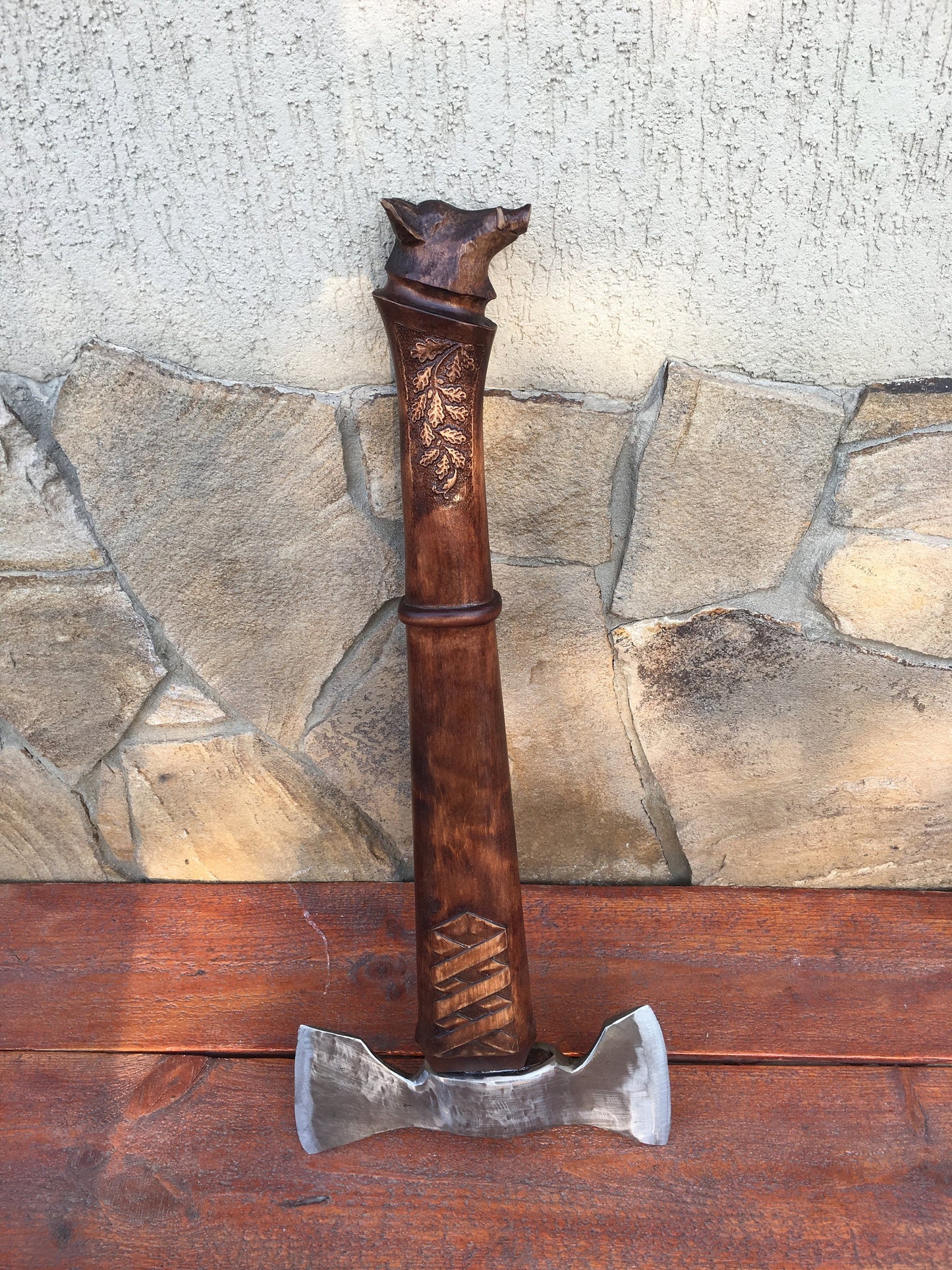 Viking axe, tomahawk, engraved axe, axe, viking hatchet, custom axe, boar, forest gift,viking style axe, woodcarving axe, battle axe,war axe